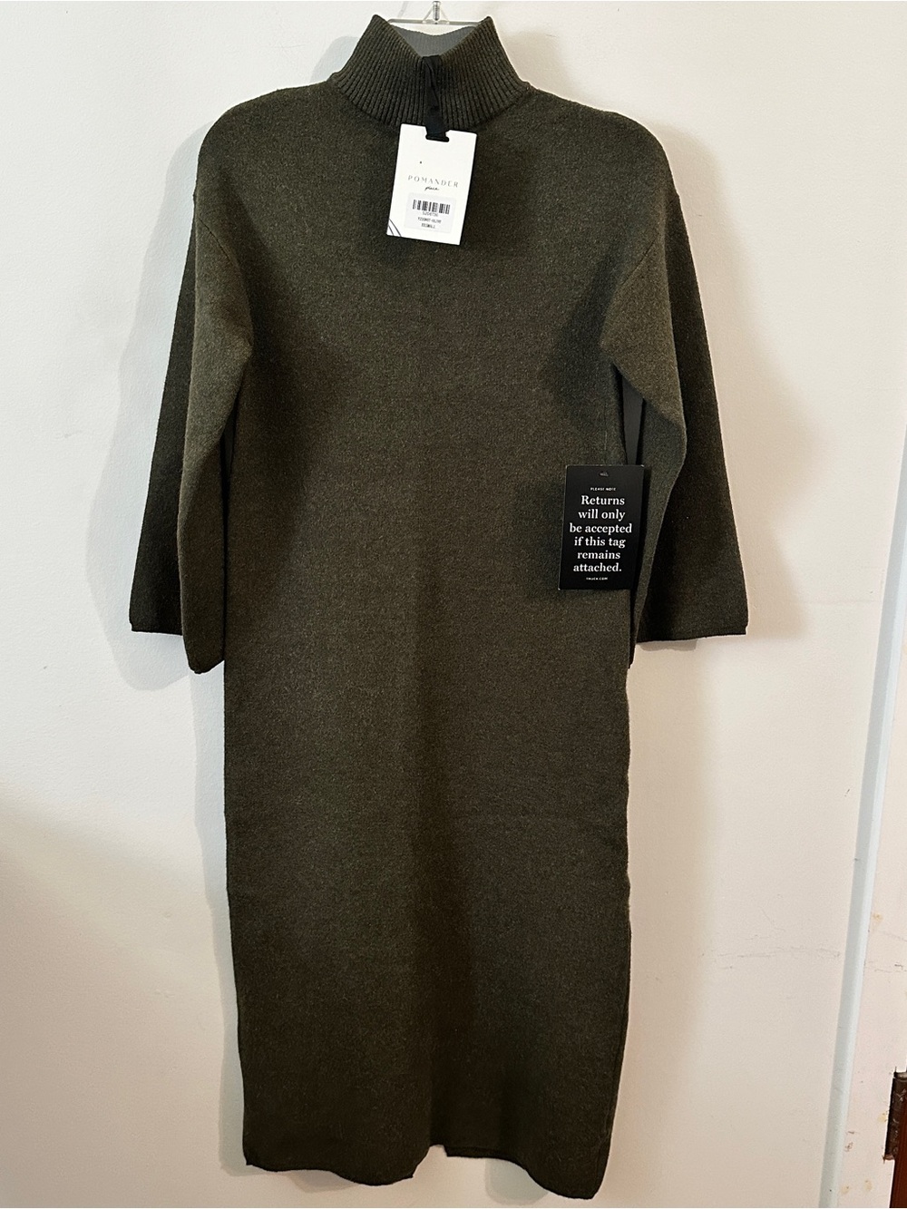TUCKERNUCK POMANDER PLACE | Women’s Dark Olive Mockneck Sweater Dress size XXS